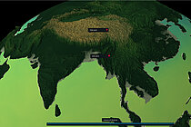 Asien in der Digital Earth Simulation.