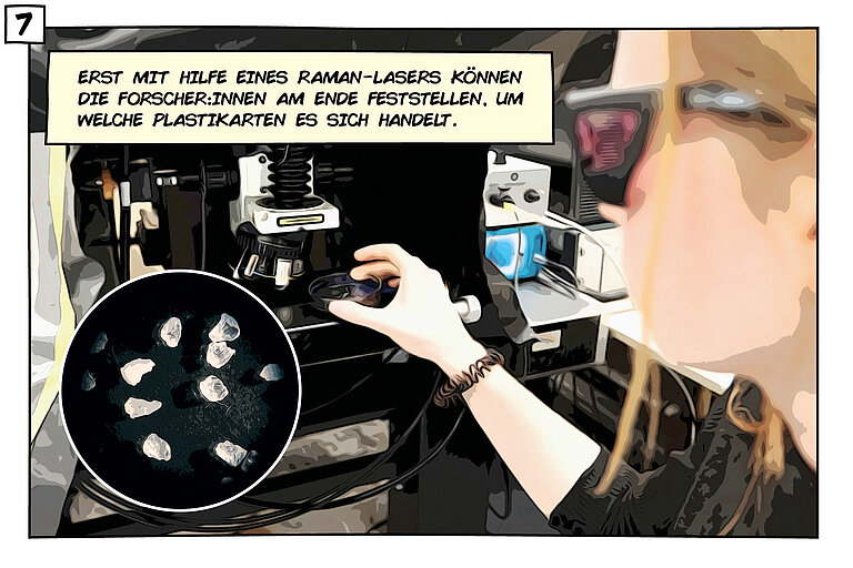 Comic: Analyse von Mikroplastik im Sediment