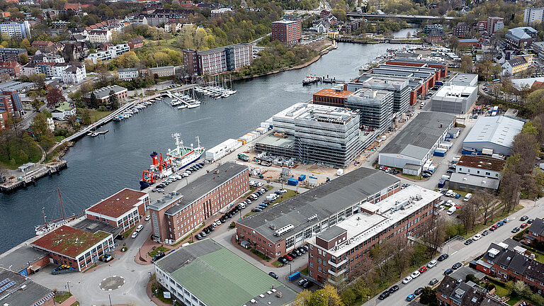 Blick auf den GEOMAR Standort Ost auf dem Seefischmarktgelände