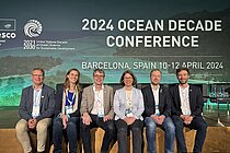 Dr. Toste Tanhua, Sigrid Keiser, Professor Dr. Arne Körtzinger, Direktorin Professorin Dr. Katja Matthes, Dr. Björn Fiedler, Tobias Hahn. Nicht im Bild: Dr. David Keller, Dr. Ulrike Heine