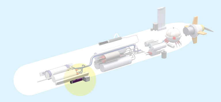 Fächerecholot zur Erstellung eines dreidimensionalen Bilds des Meeresbodens.