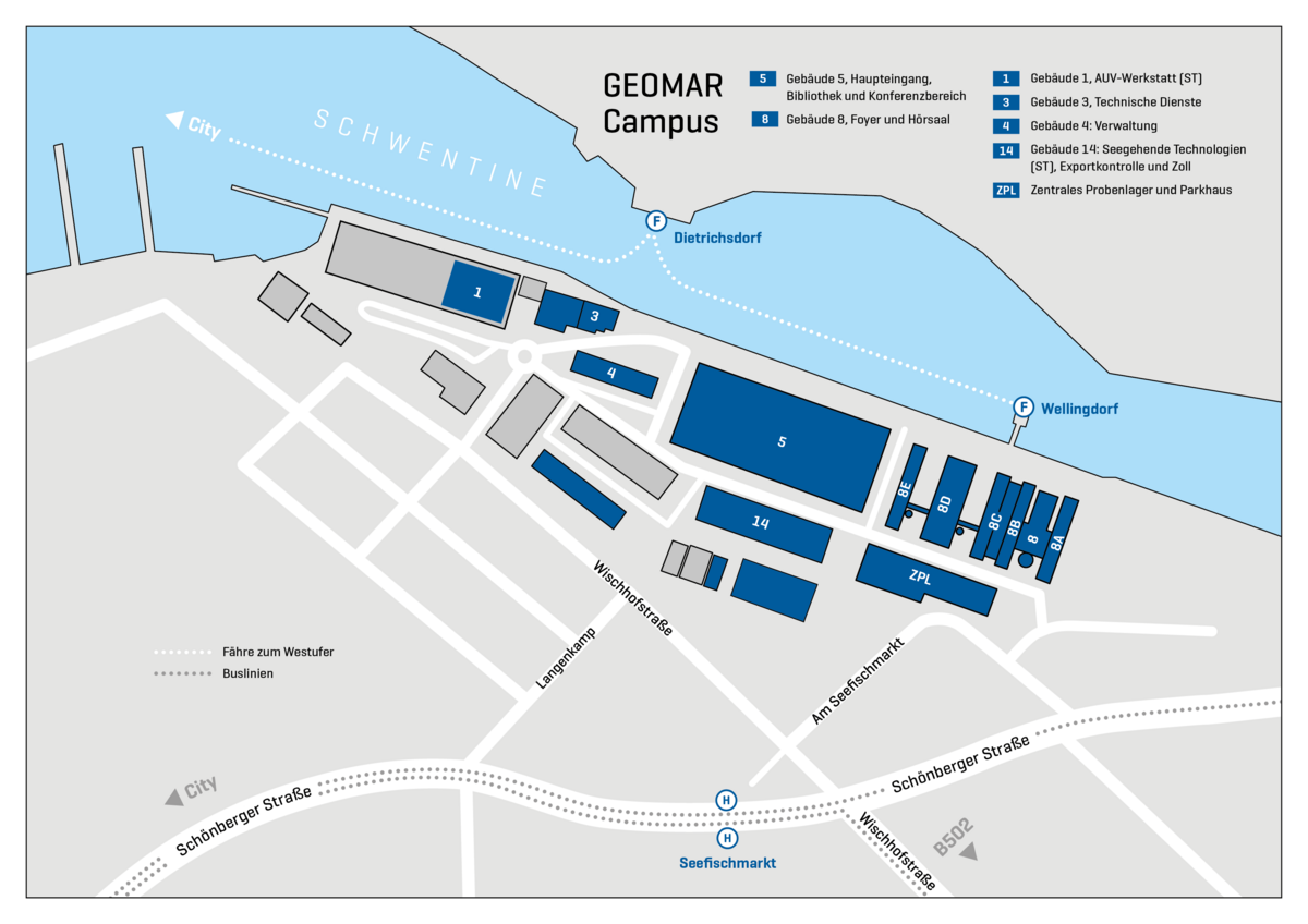 Übersichtskarte GEOMAR Standort