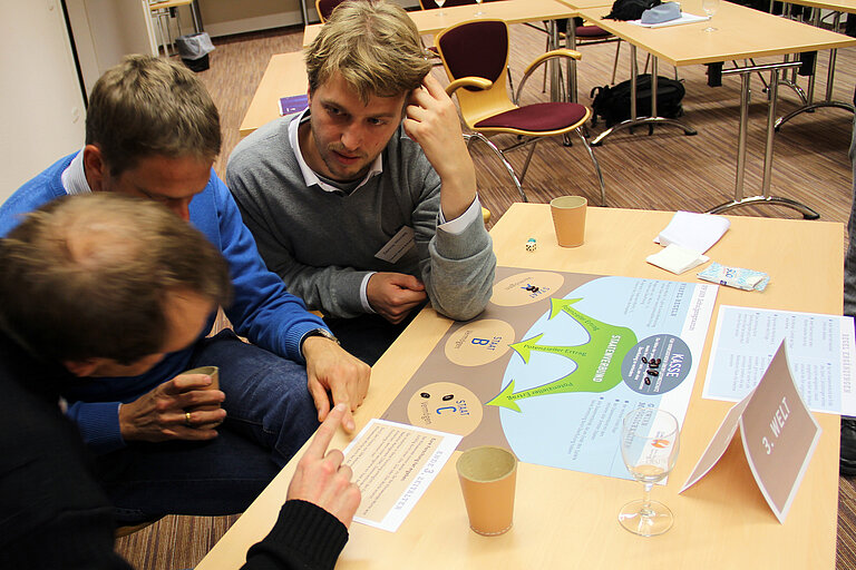 Nur noch wenige Bohnen in der Kasse: den Mitwirkenden am Planspiel ist unklar, ob sie das nächste Hochwasser noch überstehen werden. Foto: J. Dengg, GEOMAR