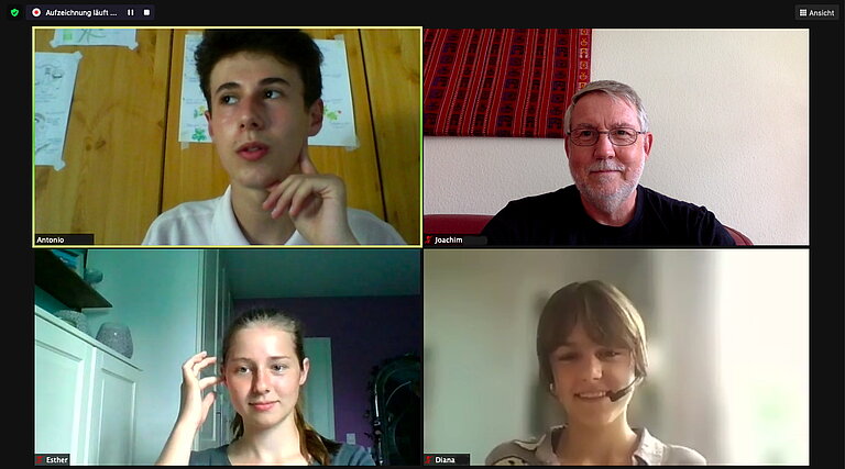 Virtuelles Teammeeting bei der Sommerschule. Foto: J. Dengg, GEOMAR. 