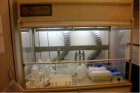 The laminar-flow box for sample preparations