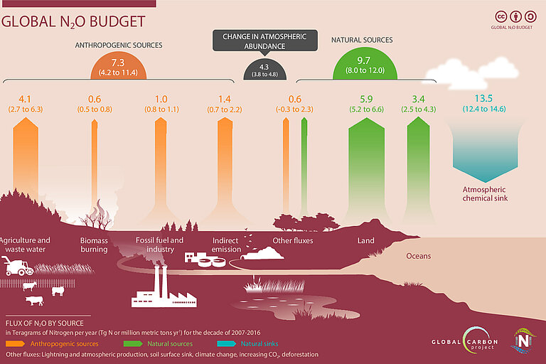 Infografik Globales N2O-Budget