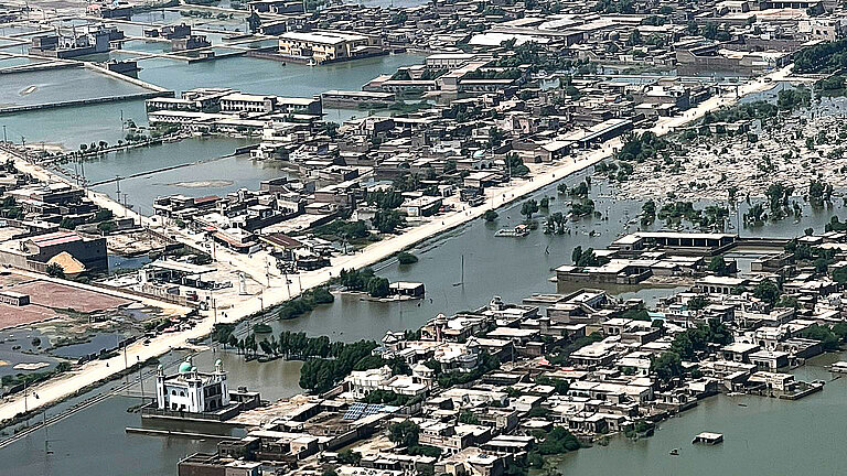 Luftaufnahme aus der pakistanischen Provinz Sindh