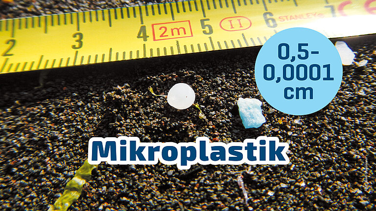 Mikroplastik: 0,0001 bis  0,5 Zentimeter