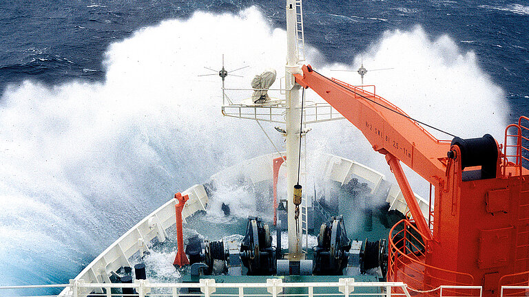 METEOR in heavy seas in the North Atlantic