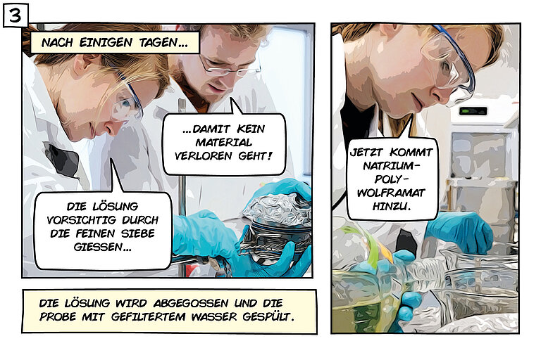 Comic: Analyse von Mikroplastik im Sediment