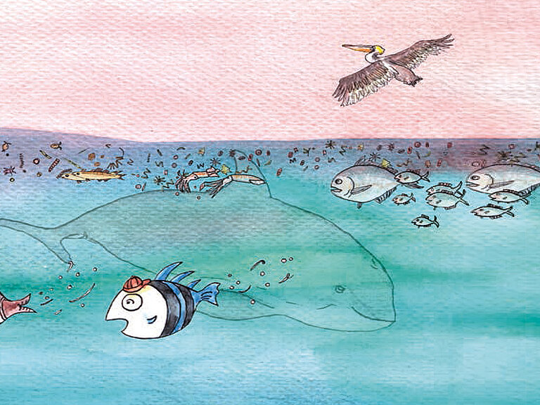 In seinem dritten Abenteuer geht Phillipp Fisch auf Reisen. Grafik: Ragni Lynn Mack