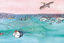 In seinem dritten Abenteuer geht Phillipp Fisch auf Reisen. Grafik: Ragni Lynn Mack