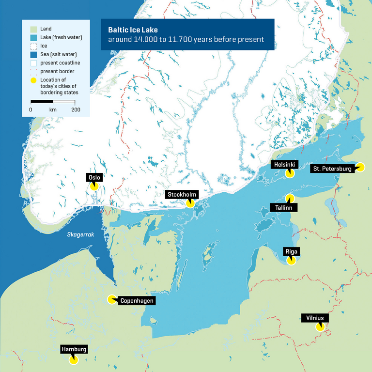 Map of the Baltic Ice Lake