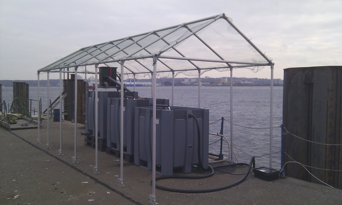 3-step filtering device on Geomar pier