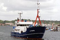 A research vessel on a river