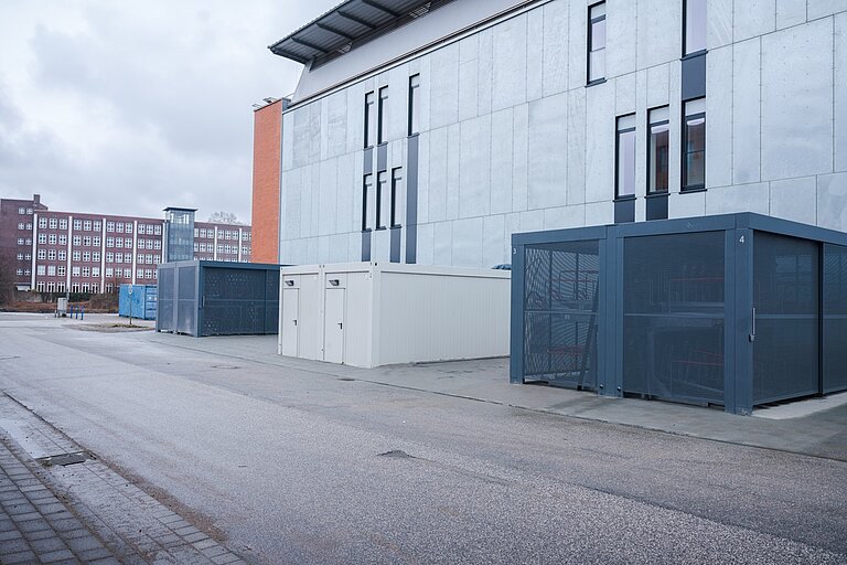 Fahrradcontainer auf dem GEOMAR-Gelände