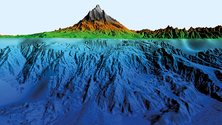 Submarine eastern flank of Etna volcano in Sicily. 
