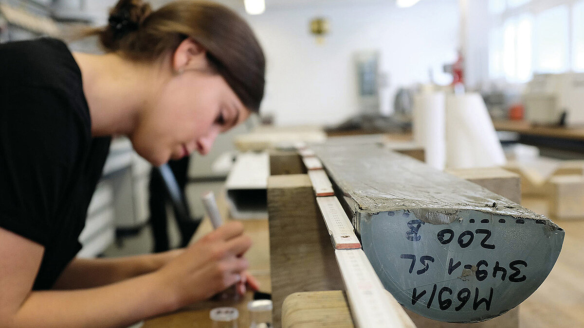 Untersuchung eines Sedimentkerns