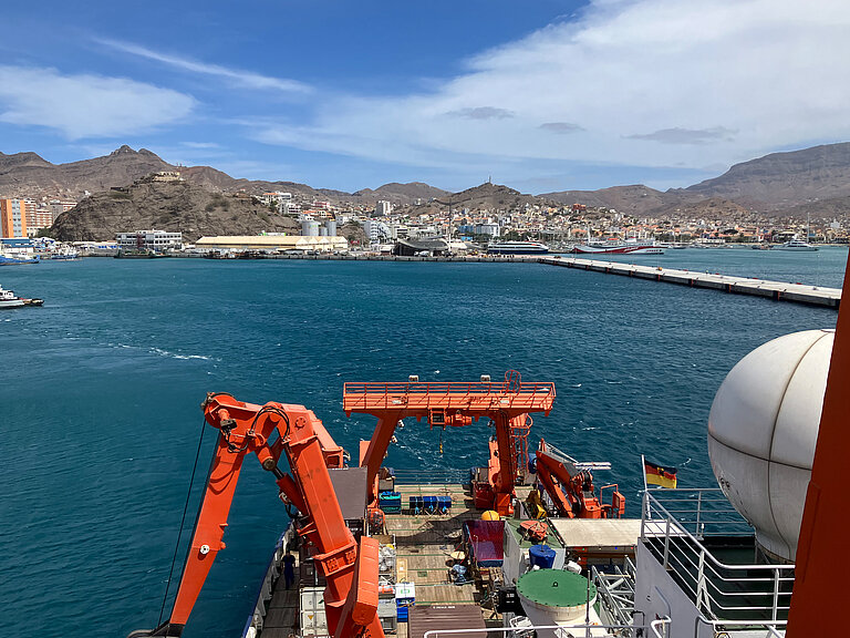 Blick vom Forschungsschiff METEOR