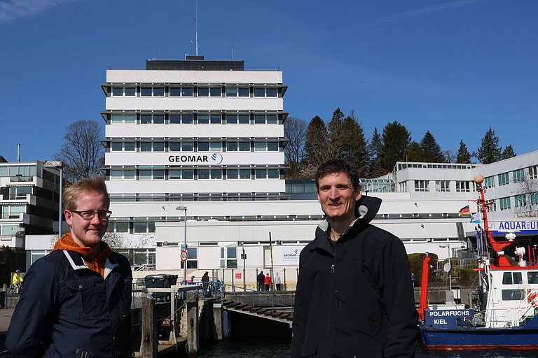 Authors of the study. Dr Erik  Borchert and Dr Peter Deines. Photo: Dr Lucía Pita Galán/GEOMAR