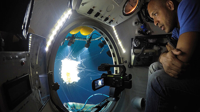 Im Tauchboot JAGO bei den Kapverden. 