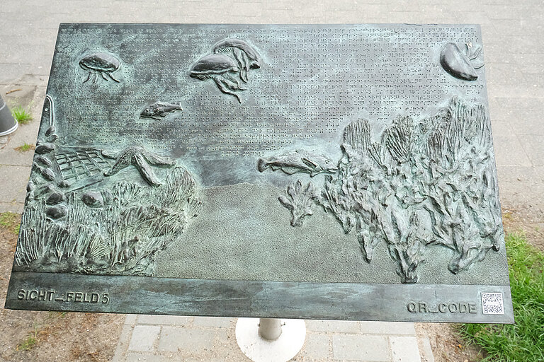 Sicht_Feld - Tafel am GEOMAR Helmholtz-Zentrum für Ozeanforschung Kiel. Foto: A. Villwock, GEOMAR.