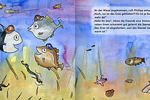 Innenseite aus Phillip Fisch 4 "Hitzefrei". Illustration: Ragni Lynn Mack.