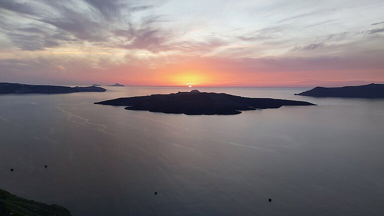 Sonnenuntergang bei Santorini