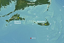 Map of the coast of New England and the surrounding seas 