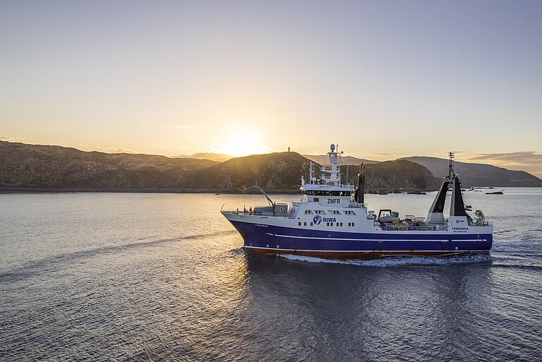 Das neuseeländische Forschungsschiff TANGAROA.