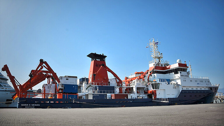 Forschungsschiff MARIA S. MERIAN in Mindelo auf Cabo Verde 