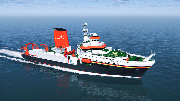 3D visualization of the new research vessel METEOR IV. Source: BMFTR