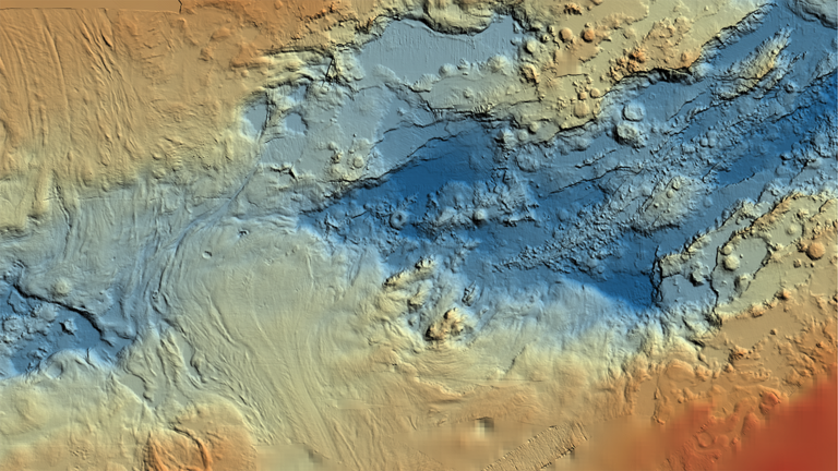Bathymetric chart of a part of the Red Sea. Source GEOMAR.