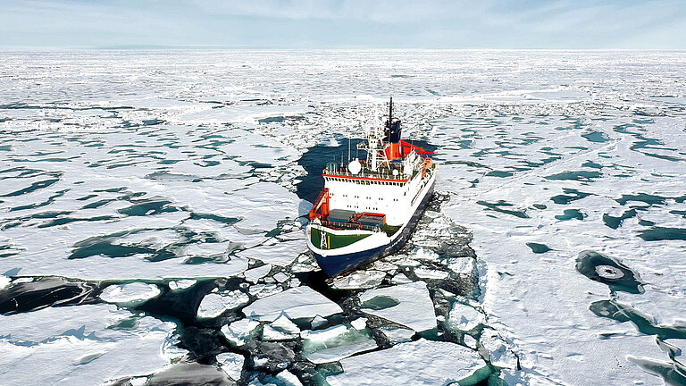 The research icebreaker POLARSTERN at the North Pole
