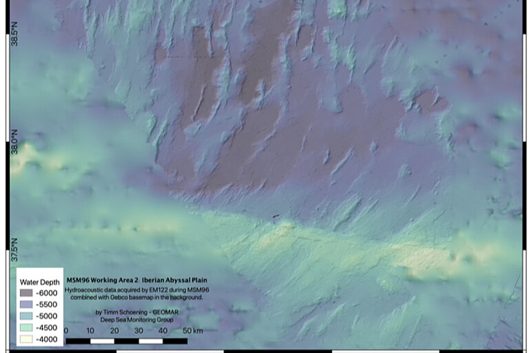Hydroakustische Karte derKarte Iberian Abyssal Plain