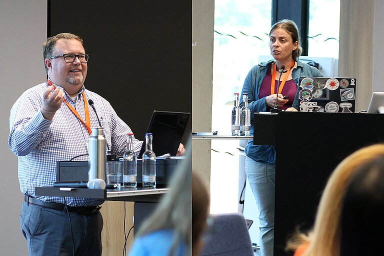 Prof. Spencer Nyholm (Universität Connecticut) und Dr. Claudia Pogoreutz (Universität Perpignan)