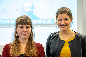 Katharina Bachmann und Anna Margarethe Jegen. Foto: Jan Steffen, GEOMAR.
