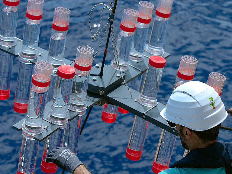  Sedimentfalle zur Sammlung von Mikroplastik im Ozean