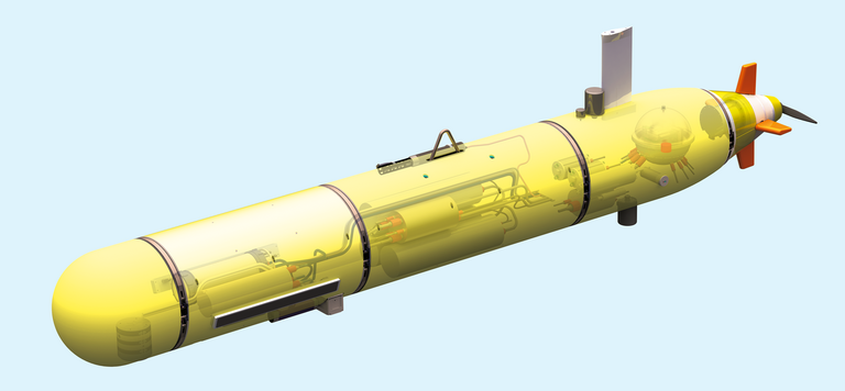 Spezifikationen: Geschwindigkeit (max): 4 Knoten, Wassertiefe (max): 6.000 Meter, Gewicht: 1.000 Kilogramm, Länge: 5 Meter, Durchmesser: 0,6 Meter.