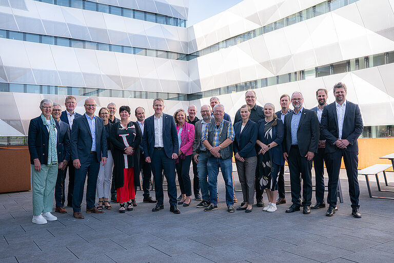 Group picture on the roof terrace