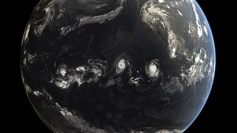Die Erdkugel vom Weltall aus gesehen