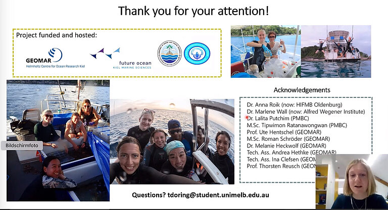 Talissa Döring bei ihrem Vortrag (per video aus Australien).