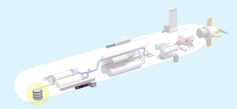 Doppler-Geschwindigkeits-Log zur Ermittlung des Abstands und der Geschwindigkeit über Grund.
