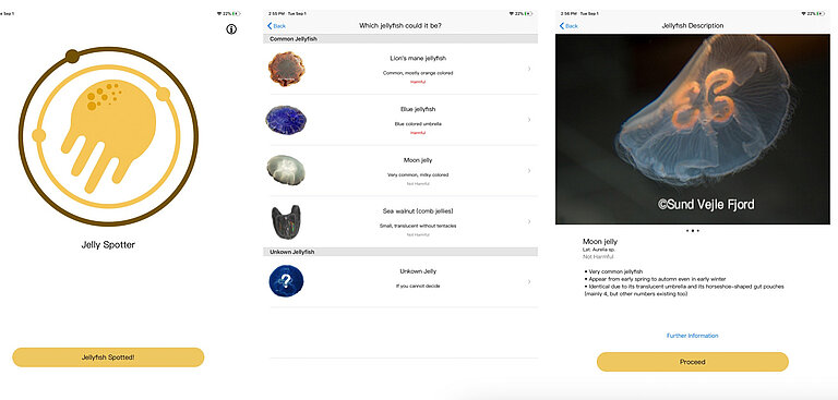 Screenshot der GoJelly App.