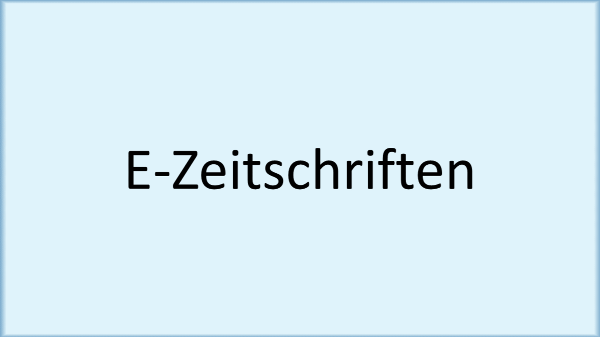 E-Zeitschriften
